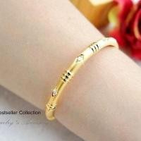 ราคา กำไลทองฝังเพชร CZ ชุบทอง 5 ไมครอน (2209224470)