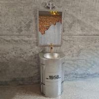 ราคา ห้องน้ำบาร์สไตล์อุตสาหกรรมอ่างคอลัมน์ย้อนยุคส่วนบุคคลสร้างสรรค์สีถังน้ำมันอ่างล้างจานตั้งพื้น (40760774860)