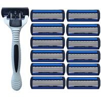 ราคา 1 เครื่องโกนหนวด12ใบมีดไม้กวาดนําเข้า6ชั้นใบมีดมีดโกนโกนหนวดมีดโกนโกนหนวดด้วยตนเอง (42667147286)