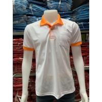 ราคา เสื้อโปโลสีขาวปกสีส้ม ปลายแขนจั๊มสีส้ม เสื้อโปโลทำงาน (9954418519)