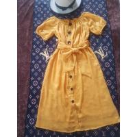 ราคา Zaraเดรสชีฟองสีเหลืองส้มสดใส M-L (5655432813)