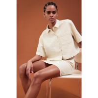 ราคา H&M(เอชแอนด์เอ็ม) เสื้อเชิ้ตผ้าเดนิมทอลายแจ็คคาร์ดทรงโอเวอร์ไซส์ ผู้หญิง 1270343_1 (26479947392)