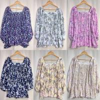 ราคา แฟชั่นเสื้ออัดพลีทผ้าชีฟองUBAND แฟชั่นสาวอวบ เสื้อพลีท เสื้อยืดFreesize เสื้อลายดอก (21189129247)