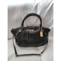 ราคา ❤️Coach 15947 Madison Sophia Gathered Black Leather แท้ มือ2 (23880128657)