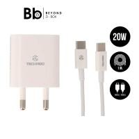 ราคา TECHPRO อะแดปเตอร์ USB-A / USB-C 20W + สายชาร์จ USB-C / USB-C ยาว1 เมตร สีขาว รุ่น TP-WC01 by BB Beyond D-Box (40715306659)