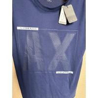 ราคา เสื้อยืดคอกลมสีน้ำเงินArmaniExchageแท้❗️สกีนด้านหน้าป้ายห้อยSize:Lอก42ยาว27.5นิ้ว (18193513914)