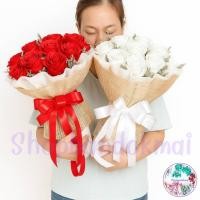 ราคา ช่อดอกกุหลาบปลอม20ดอกแซมดอกไม้แห้งช่อใหญ่สวยมาก (44258750755)