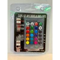 ราคา LED หลอดไฟหรี่รถยนต์+รถมอเตอร์ไซค์ เปลี่ยนสีได้ (ขั้ว T10’6LED) ไฟหรี่ 7 สี 17 สเต็ป ReturnLED (29752923987)