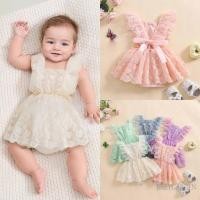 ราคา //-ทารกแรกเกิดเด็กสาวลูกไม้ ชุดรอมเปอร์ ชุดแขนกุดเย็บปะติดปะต่อกันเสื้อผ้าฤดูร้อนสําหรับสบายๆทุกวัน (26123843518)