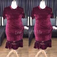 ราคา เดรสกำมะหยี่ คนอ้วน (169912962)