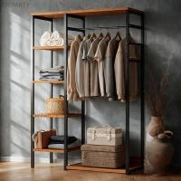 ราคา ราวแขวนเสื้อผ้า ตู้เสื้อผ้า พร้อมชั้นวางของ ราวแขวนผ้า ราวแขวนเสื้อ 60/90/120cm ราวแขวนผ้า สามารถประกอบเองได้ง่ายๆ (28281569229)