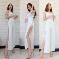 ราคา กางเกงร้อยเชือกขายาวแหวกข้าง (2013613093)