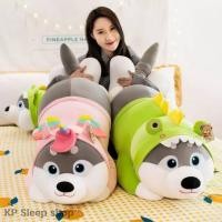 ราคา หมอนผ้าห่มตุ๊กตา หมาฮักกี้ มีผ้าห่ม 3 ฟุต 1 ผืน เนื้อผ้านาโนสุดพิเศษ (16970809277)