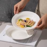ราคา จานก้นลึก จานลึกเซรามิค จานขอบก้นลึก จานสปาเก็ตตี้ จานข้าว จานกับข้าวเซรามิค สีขาว จานข้าว ขนาด 9 นิ้ว (42423658995)