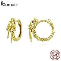 ราคา Bamoer 925 เงินสเตอร์ลิง Sliver Hoop ต่างหู Dragon Gold สีออกแบบเครื่องประดับของขวัญสําหรับผู้หญิง (26883515672)