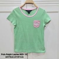 ราคา เสื้อเด็ก Polo Ralph Lauren แท้100% สีเขียวขาวพาสเทลน่ารักๆ ผ้านิ่มมากๆค่ะไซส์ M(8-10) (14595019568)