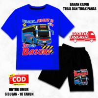 ราคา KATUN ชุดเด็กแขนสั้นอายุ 6 เดือน - 10 ปี basuri bus motif วัสดุผ้าฝ้ายพรีเมี่ยม สกรีน DTF สีดํา cln (41764679219)