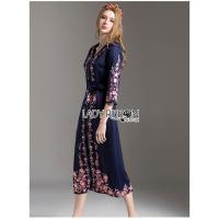 ราคา ฟรี EMS ชุดเดรสยาว งานป้าย Lady Ribbon Thailand เสื้อผ้าแฟชั่นผู้หญิง Dress Size M สีกรมท่า พร้อมส่งสวยเหมือนแบบ (1079607193)