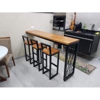 ราคา ชุดโต๊ะบาร์ + เก้าอี้บาร์ 3 ตัว พร้อมใช้งานไม่ต้องประกอบเอง (19201347697)