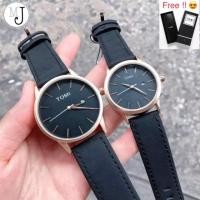 ราคา ( ได้2 เรือน ตามรูป ) TOMI WATCH ของแท้ 100% นาฬิกาคู่สายหนัง Sale !!! (Black Gold Color) (3594771773)