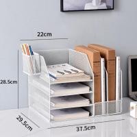 ราคา ชั้นวางเอกสารตั้งโต๊ะ ไทย2 พร้อมกรอบโลหะแข็งแรงชั้นวางแฟ้มมาพร้อมกับที่ใส่ปากกาอัจฉริยะ (44255947566)