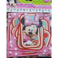 ราคา Minnie mouse HAPPY BIRTHDAY Banner แบรนเนอร์ ป้าย ธง วันเกิด ตกแต่งปาร์ตี้ คำว่า HAPPY BIRTHDAY ลายมินนี่เม้าส์ 2.25 m (22086410739)