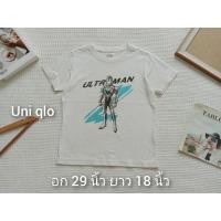 ราคา Uni qlo เสื้อยืด ลายอุลตร้าแมน สีขาว Sz.120 เสื้อผ้าเด็ก มือสอง (26425842561)