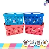 ราคา ตะกร้ามีหูหิ้ว ลายการ์ตูนลิขสิทธิ์ Doraemon & Dorami ตะกร้าอเนกประสงค์ ตะกร้าพกพา ตะกร้าพลาสติก (4075442599)