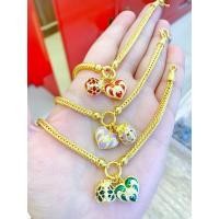 ราคา สร้อยข้อมือ ทองคำแท้96.5% น้ำหนัก 1 บาท งานลงยา ห้องถุงทอง หัวใจ ฉลุลาย สายเบนซ์ มีใบรับประกันทองคำแท้ (10527162549)
