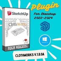 ราคา ClothWorks v.1.8.0a (ปลั๊กอินจำลองเอฟเฟกต์ผ้า) Plugin for Sketchup 2022-2025 (29904900554)