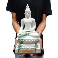 ราคา สมเด็จพระไพรีพินาศ พระประธานประจำวัดบวรนิเวศวิหาร เนื้อเรซิ่น สีหินอ่อน หน้าตัก 5 นิ้ว สูง 10 นิ้ว (15795007282)