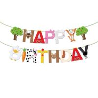 ราคา ธงตอม่อ / แบนเนอร์ โมเดลตัวอักษรฟาร์มสัตว์สุขสันต์วันเกิด (29931518876)