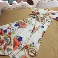 ราคา เดรสผูกเอวลายดอกส้ม/น้ำเงิน (852165313)