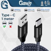 ราคา สายสมองไนลอน USB Type C 1 เมตร สาย USB-C สีเทา ถักไนลอน Type C 100 ซม. TOPK (41305742596)