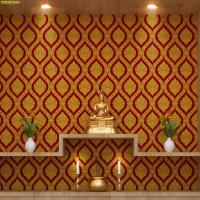 ราคา วอลเปเปอร์ติดผนัง ลายไทย ตกแต่งห้องพระ ลายพุ่มข้าวบิณฑ์ (9838305019)