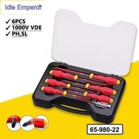 ราคา Stanley 7PCS 1000V VDE ชุดไขควงหุ้มฉนวน Slotted และไขควง Phillips พร้อมเครื่องทดสอบแรงดันไฟฟ้า 65-980-22 (43023451616)