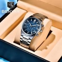 ราคา BENYAR นาฬิกาผู้ชาย BY5214 Rose Gold Casual กีฬา LD53 Chronograph Quartz สายสแตนเลสนาฬิกาสําหรับชาย (40173472395)
