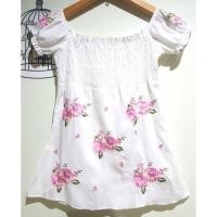 ราคา เสื้อ ปาดไหล่ ของใหม่ งานปัก ลายดอก สม็อคอก แขนตุ๊กตา (2043648555)