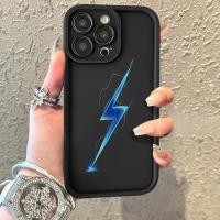 ราคา Simple Blue Lightning โลโก้เคสโทรศัพท์เหมาะสําหรับ iPhone 16pro 15pro 14pro 13promax 12 11 por max xr xs 17promax 16 15 14 13 12pro กันกระแทกป้องกันกรณี (26092174612)