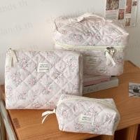 ราคา เอบินแลนด์ แต่งหน้ากระเป๋าผ้านวม,ซิปหลายขนาดกระเป๋าเครื่องสําอาง,แฟชั่นวินเทจกุหลาบลายสก๊อตกระเป๋าถือสีชมพูสําหรับผู้หญิงสาว (40624458993)