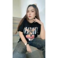 ราคา เสื้อยืดoversizeสกรีนลายกราฟฟิกหน้าหลัง (41469624057)