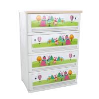 ราคา UP ตู้ลิ้นชักพลาสติก (ท๊อปไม้) SUMO-WOODTOP CARTOON-SERIES (4 ชั้น) (394255776)