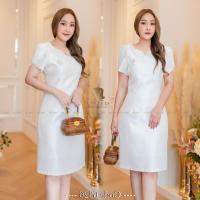 ราคา เดรสผ้าไหมสังเคราะห์ทรงเข้ารูปแขนทิวลิป เนื้อนุ่มเงาเล็กน้อย ใส่สวยค่ะ S-3XL สีกะปิ ชมพู ขาว ดำ ฟ้า (27807973386)