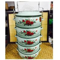 ราคา ปิ่นโตเคลือบลายดอก ขนาด 14 cm 5 ชั้น (2866428463)