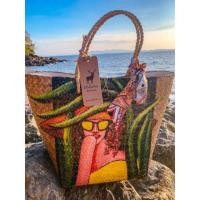 ราคา กระเป๋าสานเพ้นท์ลาย งานฝีมือ (6523747762)