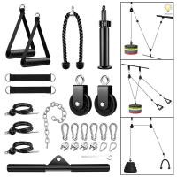 ราคา อุปกรณ์ออกกำลังกายครบเซตสำหรับโฮมยิม LAT Pulldown, Squat Rack, และสายเครื่องสำหรับบริหารแขนและกล้ามเนื้อหน้าอก (27489573513)