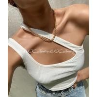 ราคา สร้อยคอโซ่คล้ายกระดูกงู ชุบทองคำขาว สไตล์ยุโรปและอเมริกาที่เรียบง่าย (5196637363)