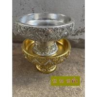 ราคา พานไม้ ลายบัว เงิน ทอง 12 14 นิ้ว ปิดทอง เงิน เปลว เดินเส้น ประดับกระจกสี พาน พานโตก ลายไทย แบบเก่าโบราณ (18319622718)