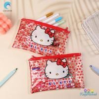 ราคา KeepMoved Kawaii Hello Kitty Quicksand กระเป๋าเครื่องสําอาง Sanrio KT Cat เครื่องเขียนดินสอซิปกระเป๋าเหรียญกระเป๋าสตางค์กระเป๋าใหม่ (40367425809)
