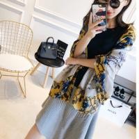 ราคา ผ้าพันคอsilk satin ลายดอกไม้ (4807647632)